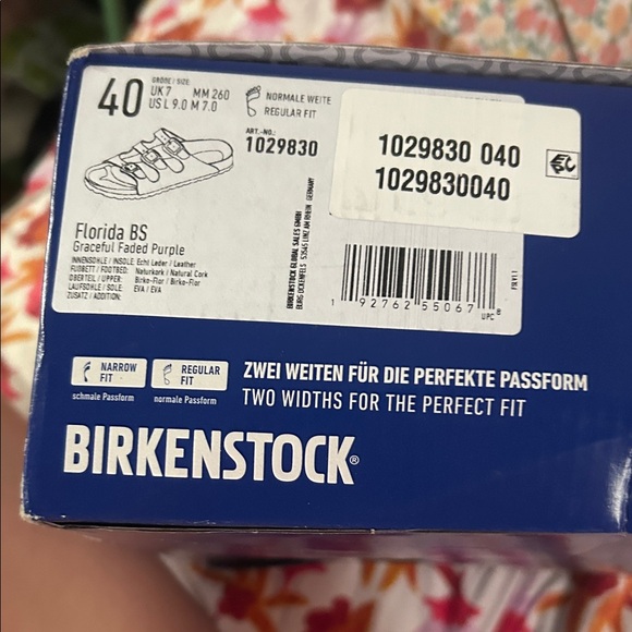 Birkenstock Florida Graceful Faded Purple Sandals - Picture 2 of 3